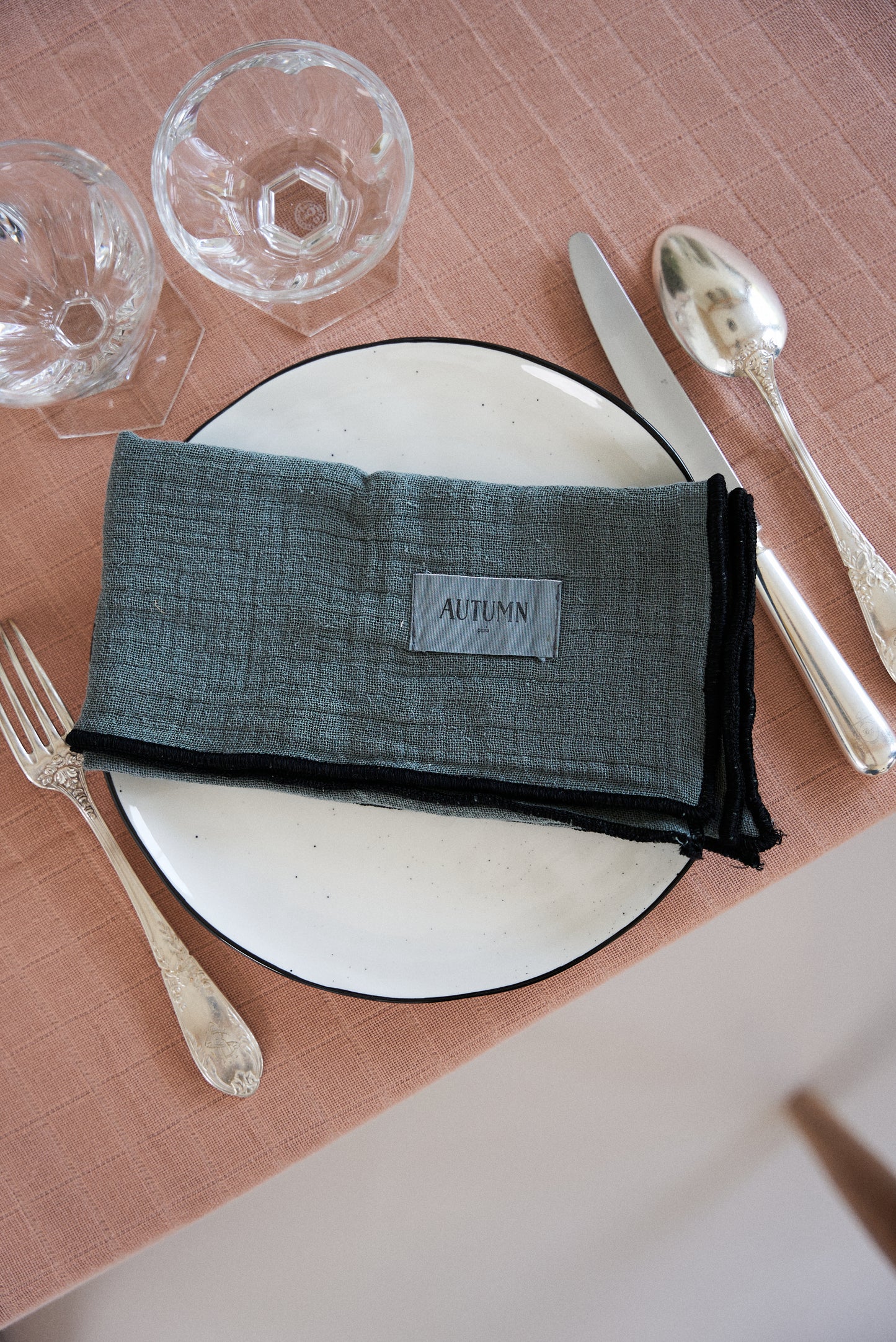LOT DE 2 SERVIETTES DE TABLE MUSLIN