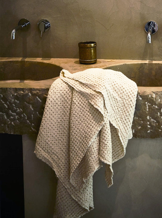 LOT DE 2 SERVIETTES DE TOILETTE NID D'ABEILLE
